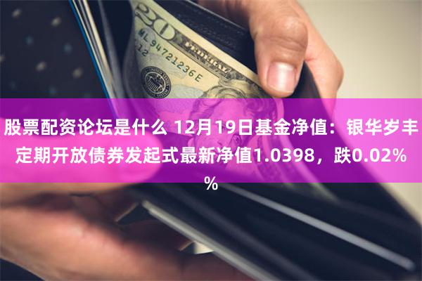 股票配资论坛是什么 12月19日基金净值：银华岁丰定期开放债券发起式最新净值1.0398，跌0.02%